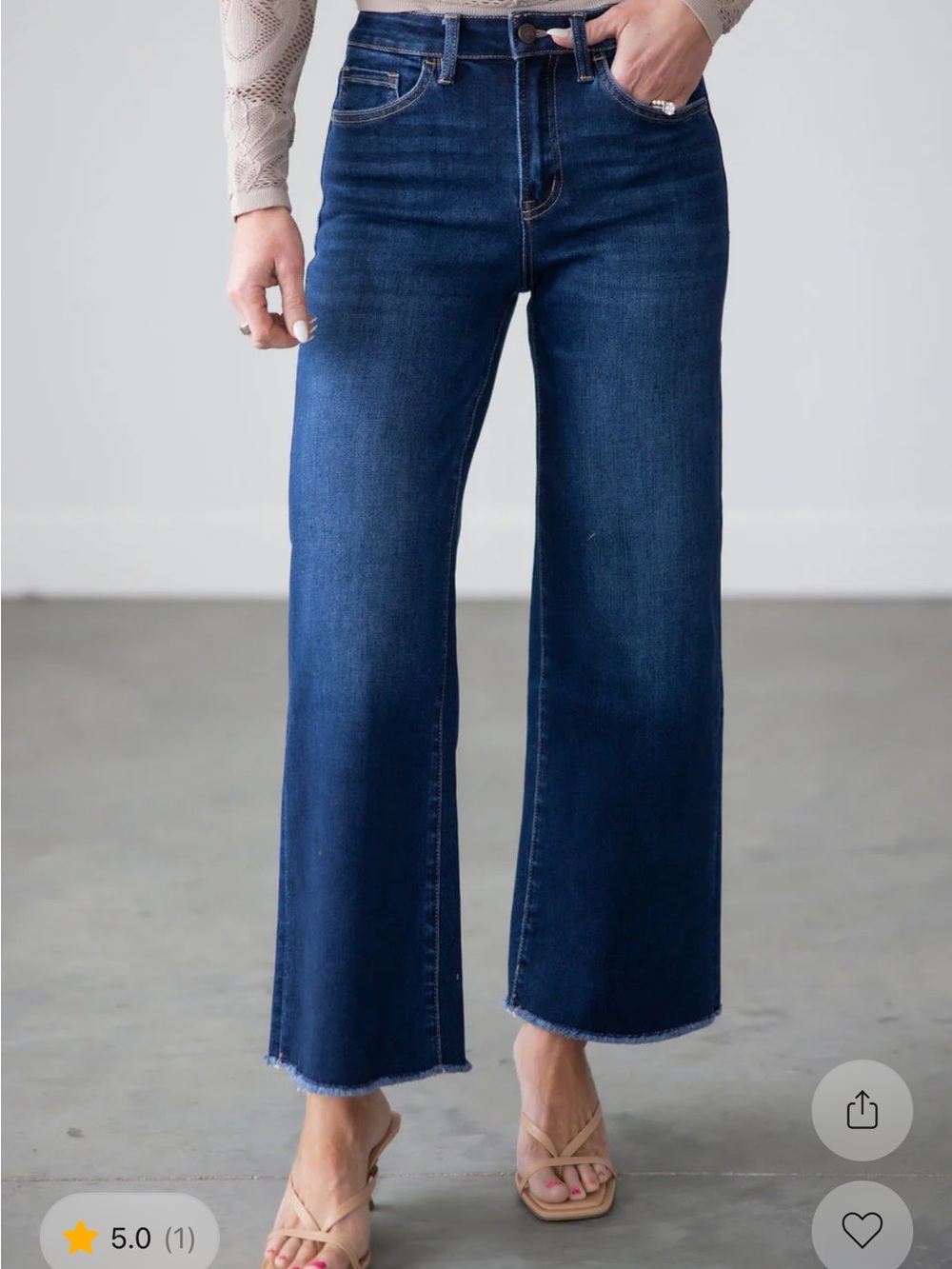 Vervet High-Rise Wide Leg Women's Jeans in Dark Blue